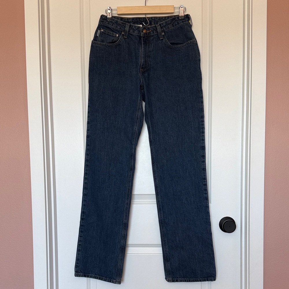 Carhartt Women's Dark Blue Straight Leg Jeans relaxed fit